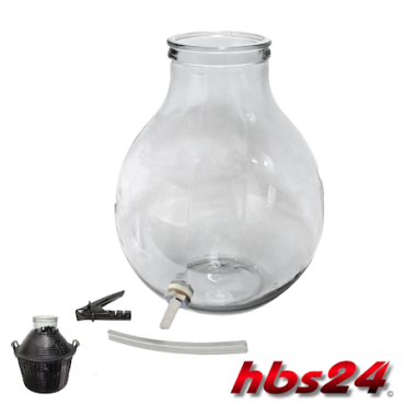 Weithals Glasballons mit Kunststoff Auslauf by hbs24